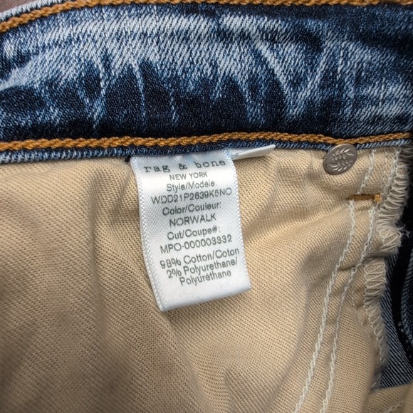 Rag & Bone Nina High Rise Ankle Skinny Jean in Norwalk Wash Women's Size 26 - Picture 11 of 12